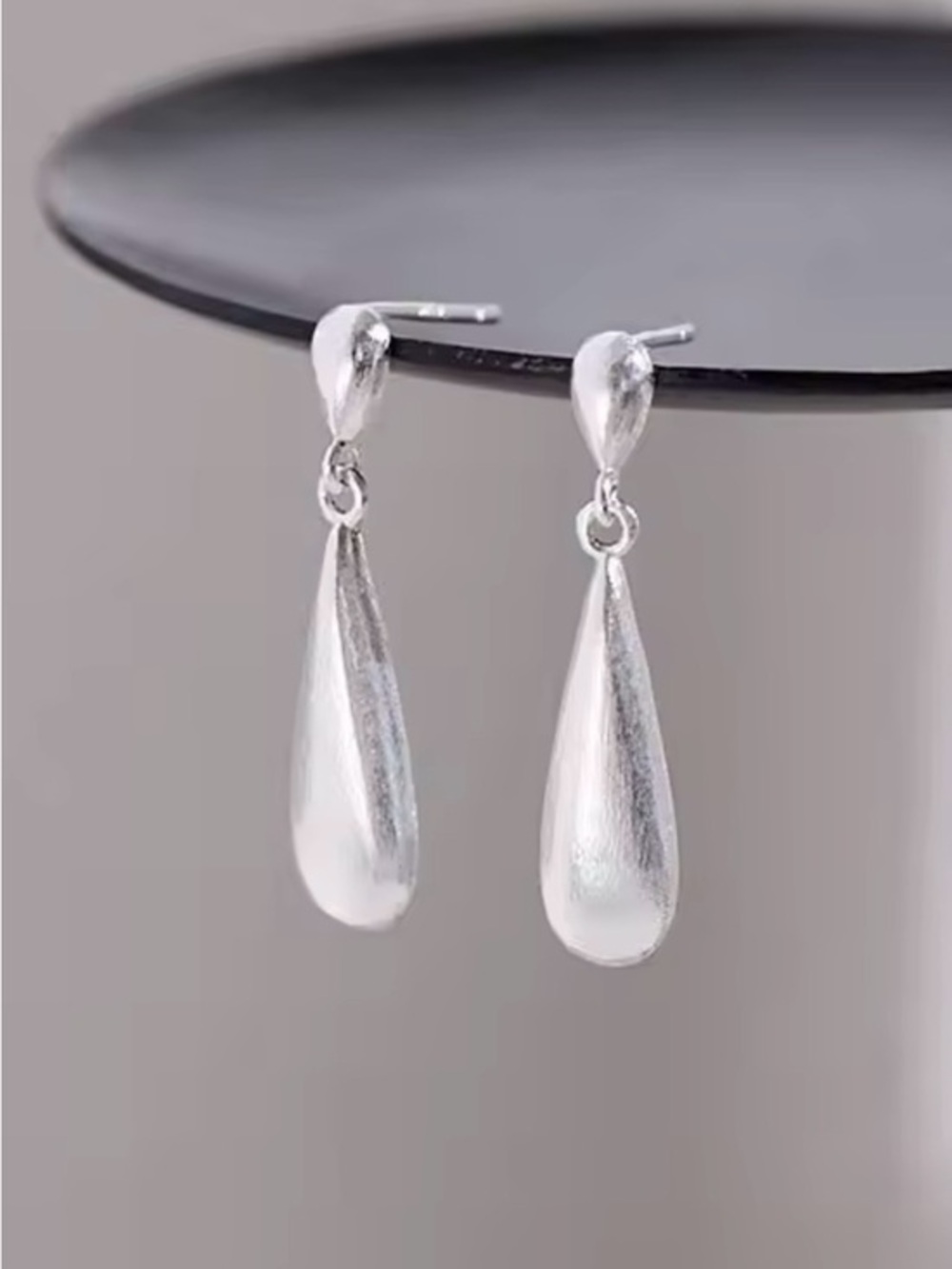 New Brushed Silver Earrings